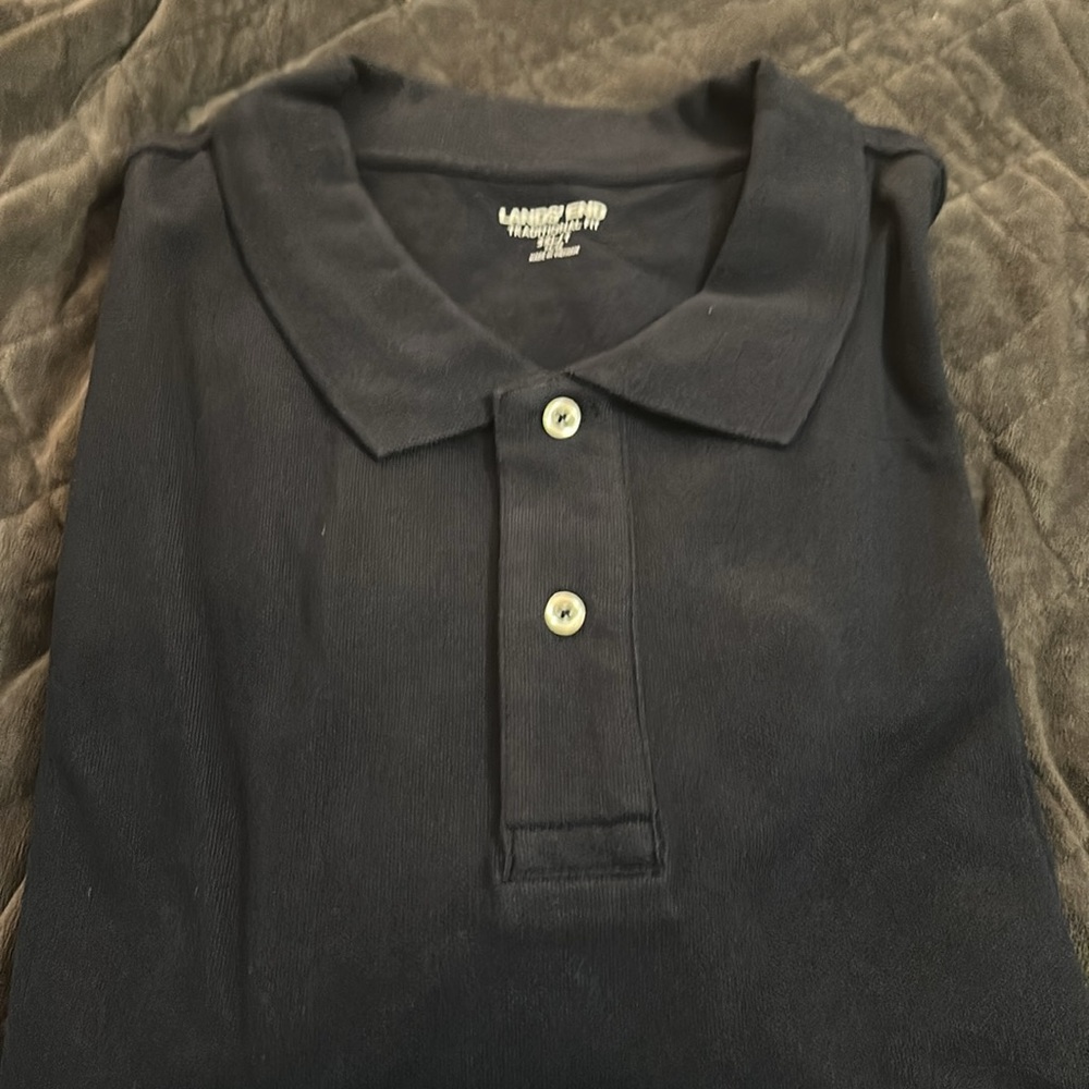 Lands' End Big Tall Navy Polo Shirt 3XLT NEW in Package.